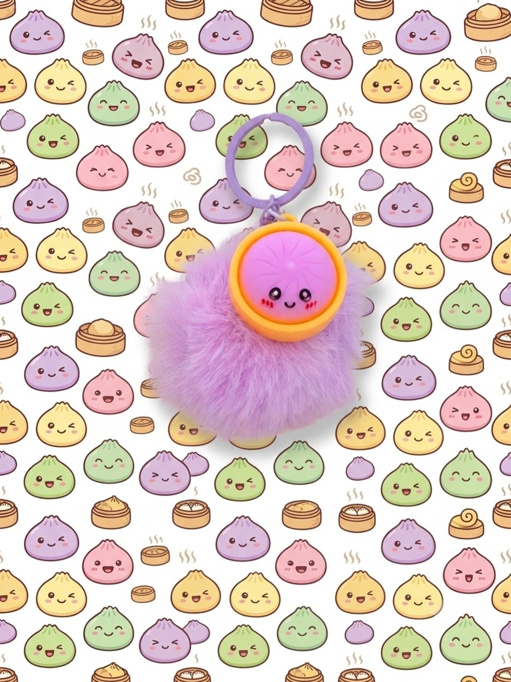 Plush Pom Pom Dumpling keychain